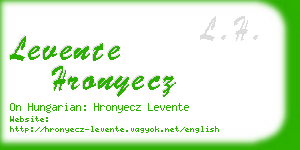 levente hronyecz business card